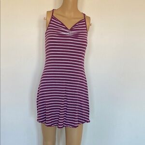 Purple and White Striped Dress